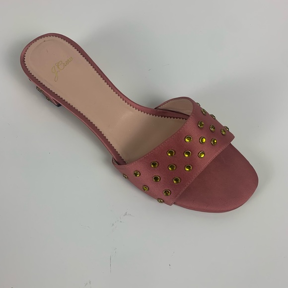 J. Crew Florence Satin Jeweled Mules size 10 - Picture 2 of 8